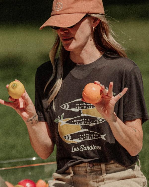 Junk Food Clothing Women's Les Sardines Vintage Tissue Tee Vintage Black