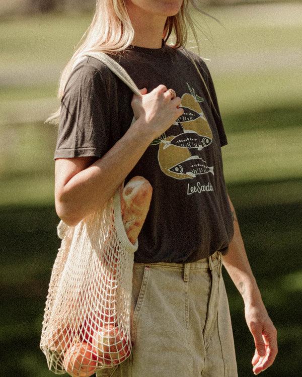 Junk Food Clothing Women's Les Sardines Vintage Tissue Tee Vintage Black