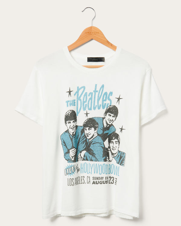 junk food clothing Women's Live at the Hollywood Bowl Vintage Tee Vintage White