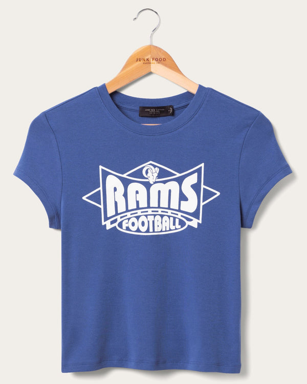 junk food clothing Women's Los Angeles Rams Baby Tee Liberty