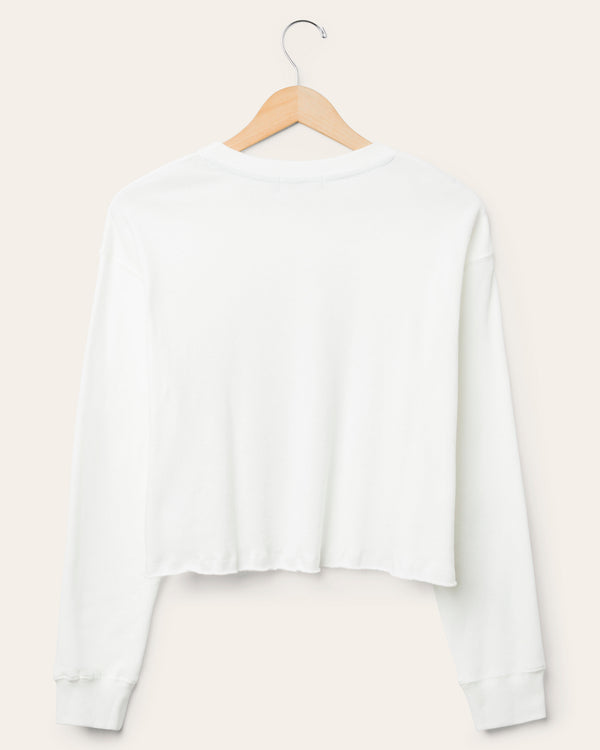 Junk Food Clothing Women's Los Angeles Rams Helmet Crop Fleece Vintage White