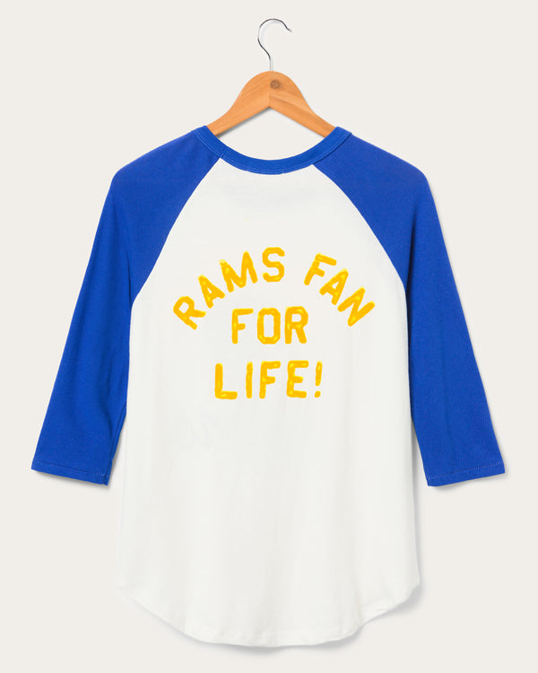 Junk Food Clothing Women's Los Angeles Rams Long Sleeve Sugar/Liberty