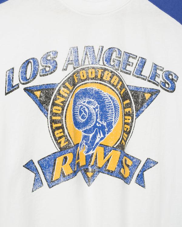 Junk Food Clothing Women's Los Angeles Rams Striped Crop Tee Vintage White/Liberty