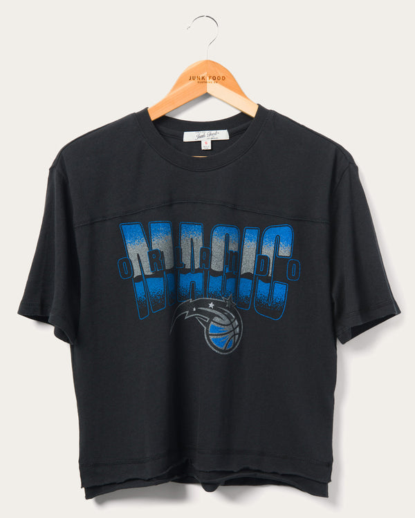 junk food clothing Women's Magic Courtside Cropped Tee True Black