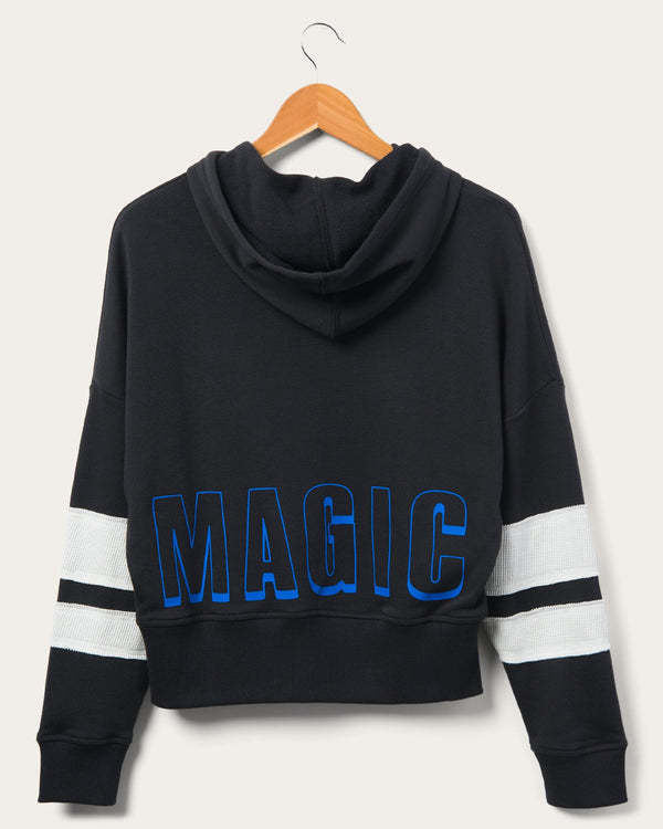 Junk Food Clothing Women's Magic Overtime Striped Fleece Hoodie True Black