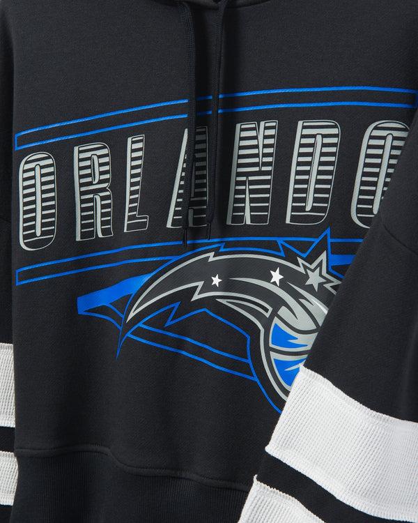 Junk Food Clothing Women's Magic Overtime Striped Fleece Hoodie True Black