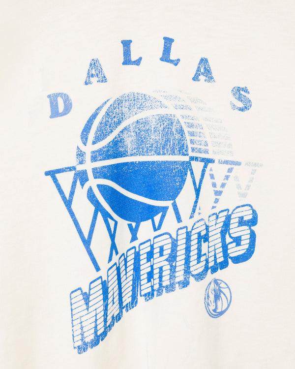 Junk Food Clothing Women's Mavericks Short Sleeve Mock Neck Crop Tee White