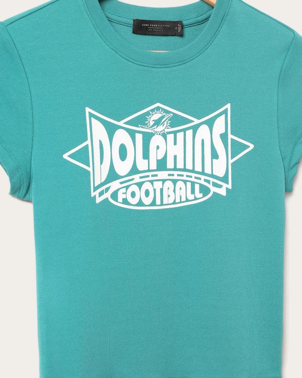 Junk Food Clothing Women's Miami Dolphins Baby Tee Teal
