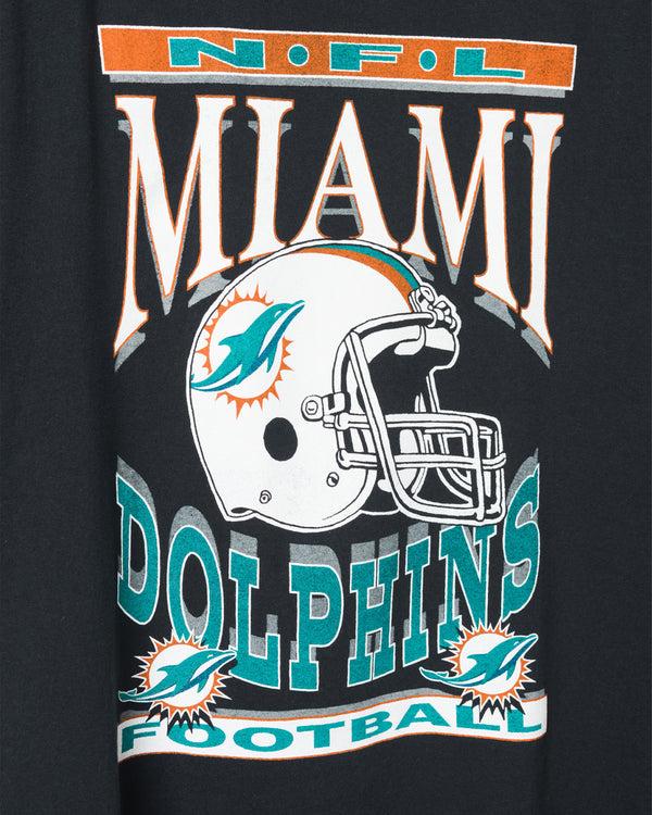 Junk Food Clothing Women's Miami Dolphins Helmet Oversized Tee Dress Black