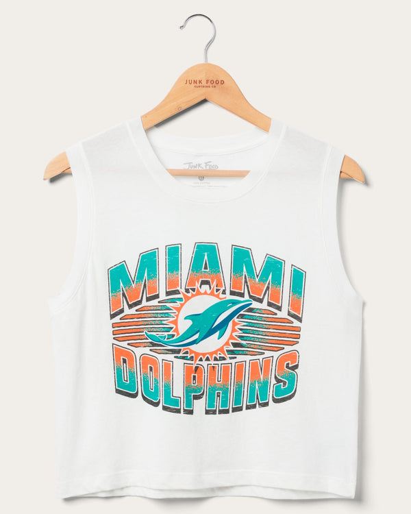 junk food clothing Women's Miami Dolphins Tank White