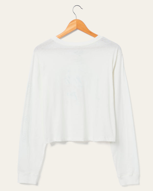 Junk Food Clothing Women's Miami Dolphins Touchdown Long Sleeve Crop Tee White