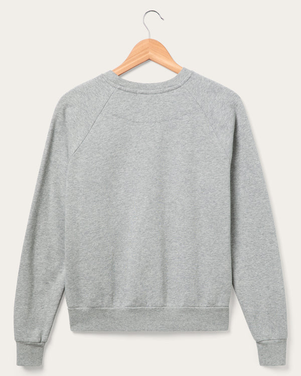 Junk Food Clothing Women's Mickey Mouse Vintage Raglan Crew Fleece Heather Grey