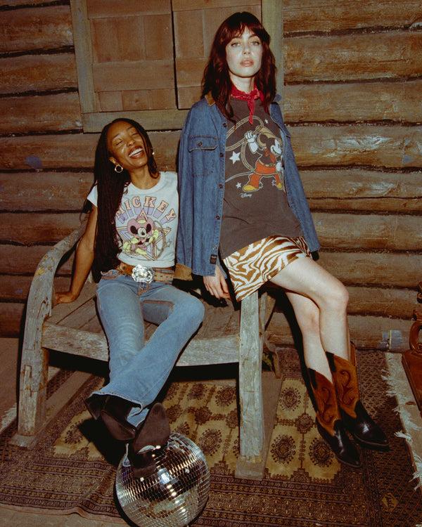 Junk Food Clothing Women's Mickey Rodeo Original Tee Birch
