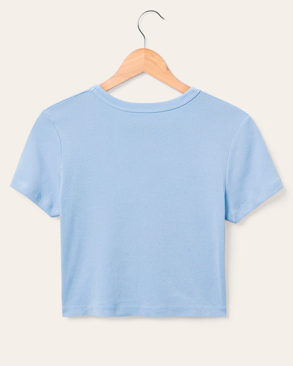 Junk Food Clothing Women's Mickey Wave Baby Tee Sky Way