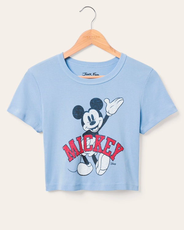 junk food clothing Women's Mickey Wave Baby Tee Sky Way