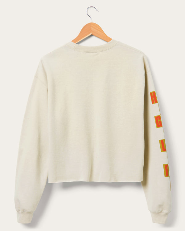 Junk Food Clothing Women's Miller High Life Racing Cropped Flea Market Fleece Sand