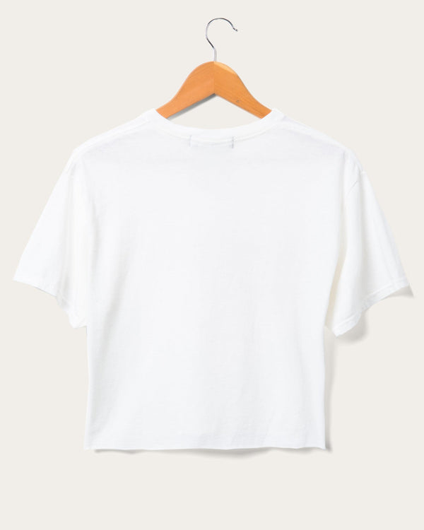 Junk Food Clothing Women's Miller High Life Sportsman's Club Softball Flea Market Crop Tee White