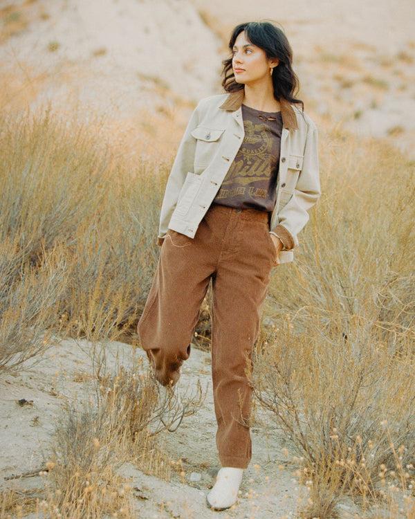 Junk Food Clothing Women's Miller High Life Vintage Destroy Tee Coffee