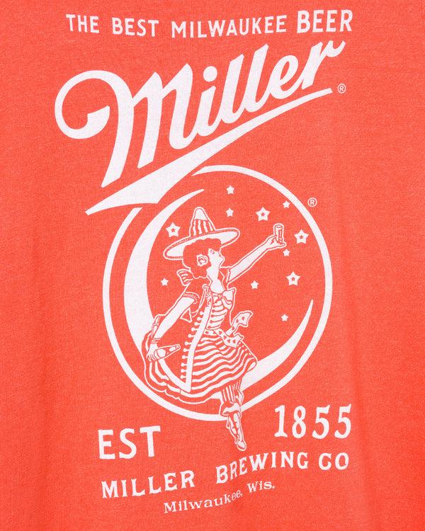 Junk Food Clothing Women's Miller The Best Milwaukee Beer Original Tee Washed Red