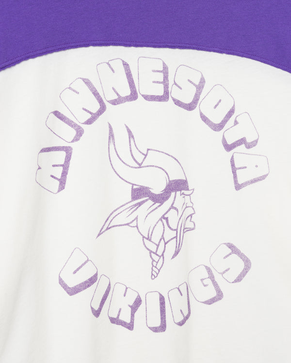 Junk Food Clothing Women's Minnesota Vikings Hail Mary Tee Sugar/Purple