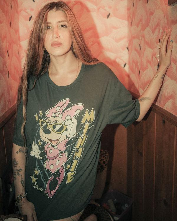 Junk Food Clothing Women's Minnie Mouse Superstar Oversized Tee Vintage Black