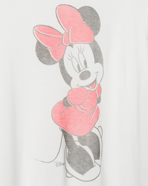 Junk Food Clothing Women's Minnie Mouse Vintage Tissue Tee Vintage White