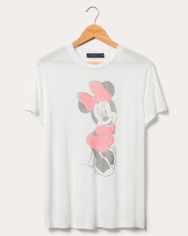junk food clothing Women's Minnie Mouse Vintage Tissue Tee Vintage White