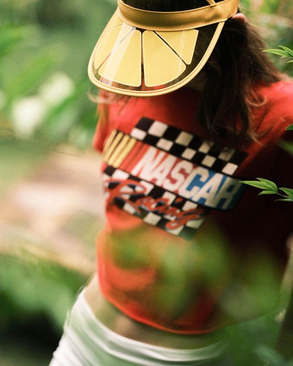 Junk Food Clothing Women's NASCAR Racing Flea Market Crop Tee Red