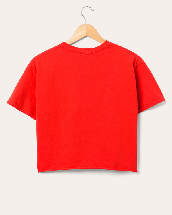 Junk Food Clothing Women's NASCAR Racing Flea Market Crop Tee Red