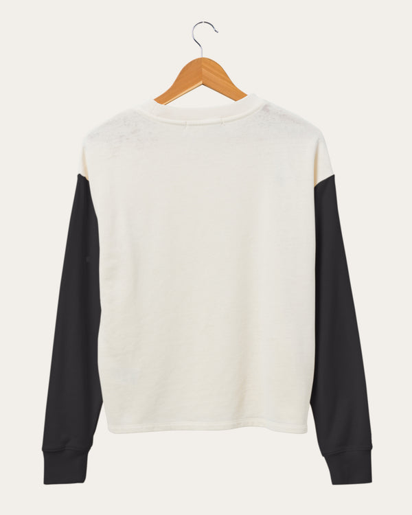 Junk Food Clothing Women's NBA Chicago Bulls Contrast Long Sleeve Crew Sugar/Black