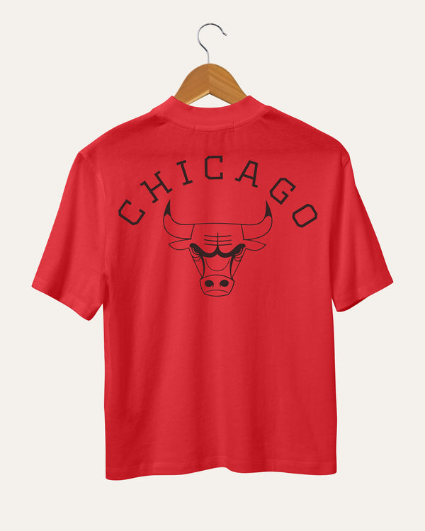 Junk Food Clothing Women's NBA Chicago Bulls Mock Neck Tee Licorice