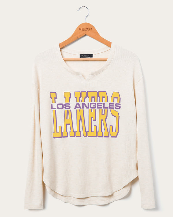 junk food clothing Women's NBA Los Angeles Lakers Sunday Thermal Oatmeal Heather
