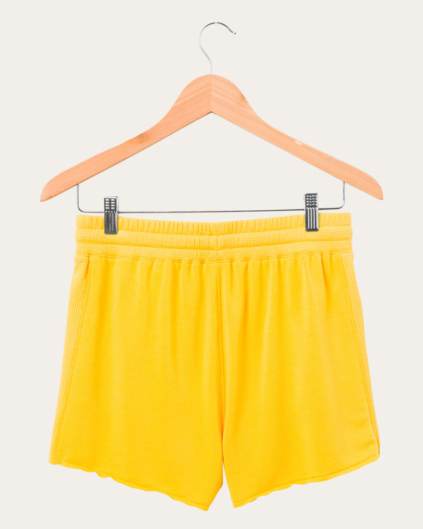 Junk Food Clothing Women's NBA Los Angeles Lakers Thermal Fabric Mix Short Mustard