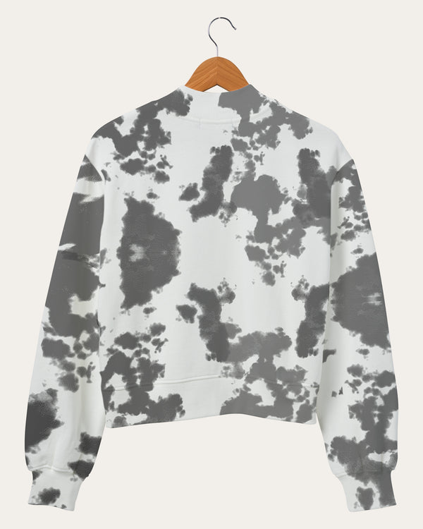 Junk Food Clothing Women's NBA Miami Heat Tie Dye Mock Neck Fleece True Black