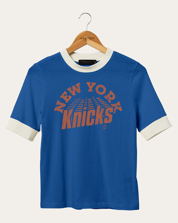 junk food clothing Women's NBA New York Knicks Slim Ringer Tee Liberty