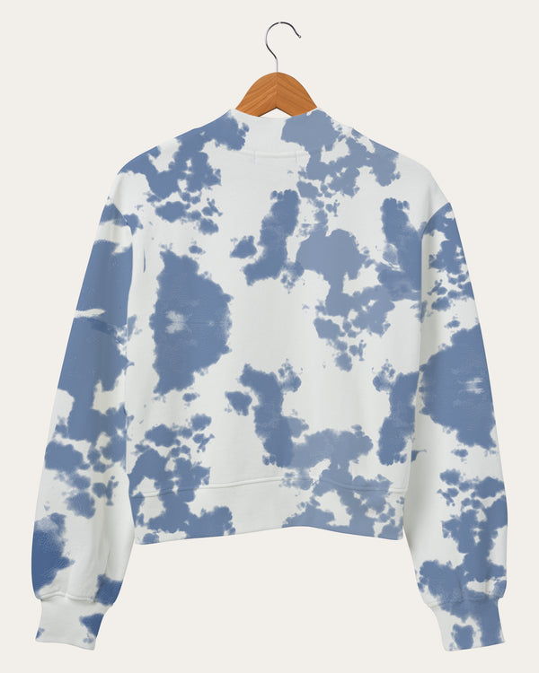 Junk Food Clothing Women's NBA New York Knicks Tie Dye Mock Neck Fleece Liberty