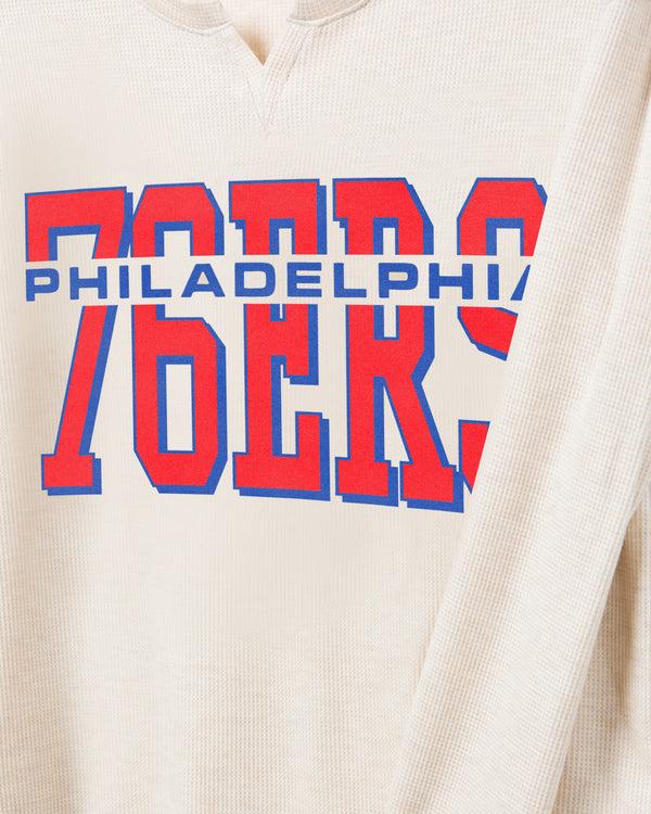 Junk Food Clothing Women's NBA Philadelphia 76ers Sunday Thermal Oatmeal Heather