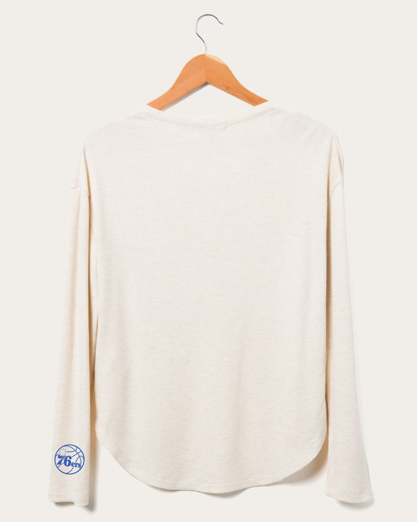 Junk Food Clothing Women's NBA Philadelphia 76ers Sunday Thermal Oatmeal Heather