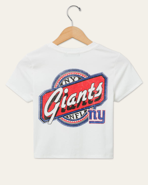 Junk Food Clothing Women's New York Giants Cheers Baby Tee Vintage White