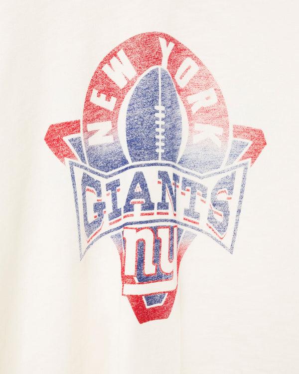 Junk Food Clothing Women's New York Giants Mock Neck Crop Tee Vintage White