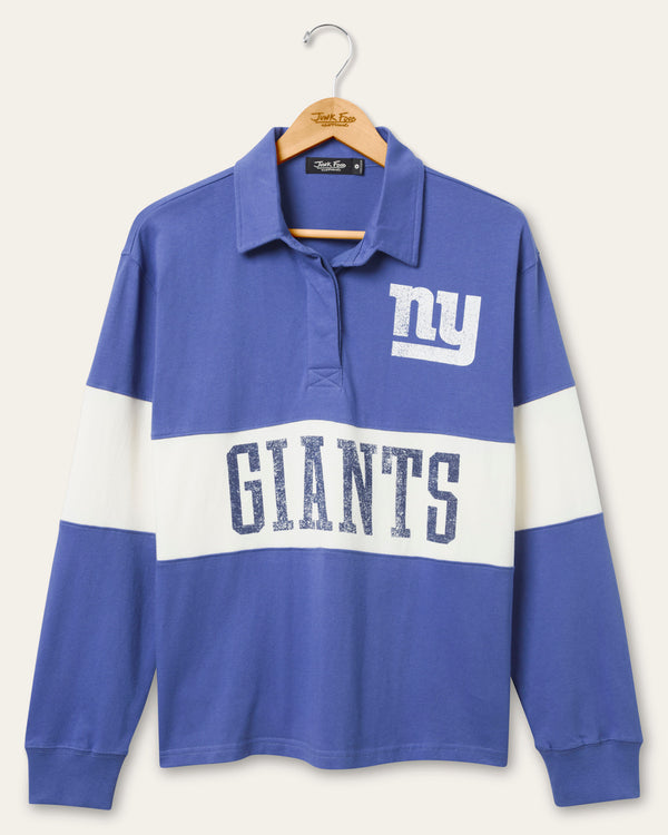 junk food clothing Women's New York Giants Rugby Long Sleeve Liberty