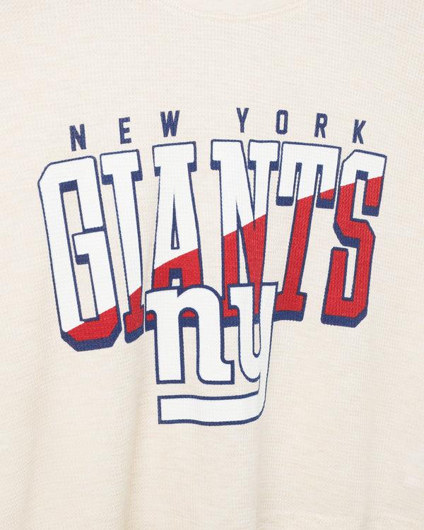 Junk Food Clothing Women's New York Giants Slant Crop Thermal Oatmeal
