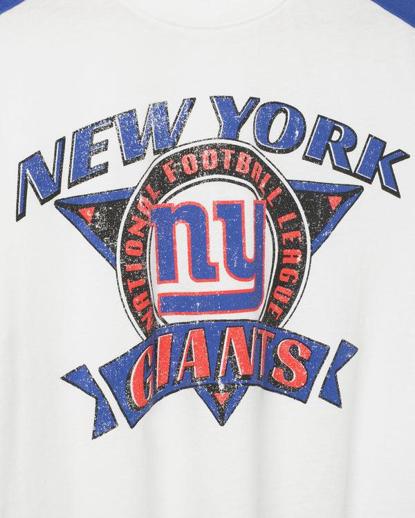 Junk Food Clothing Women's New York Giants Striped Crop Tee Vintage White/Liberty