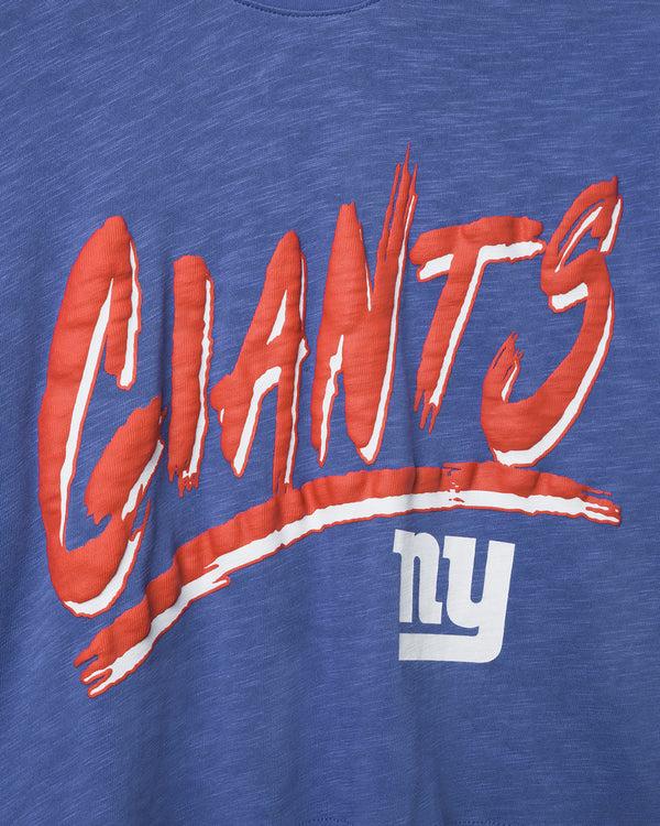 Junk Food Clothing Women's New York Giants Thrill Mock Neck Crop Tee Liberty