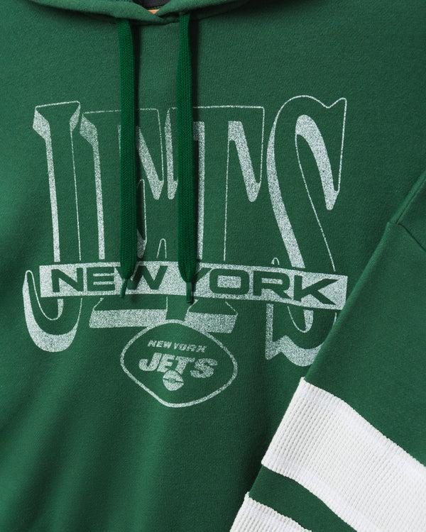 Junk Food Clothing Women's New York Jets Stripe Hoodie Hunter