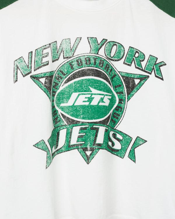 Junk Food Clothing Women's New York Jets Striped Crop Tee