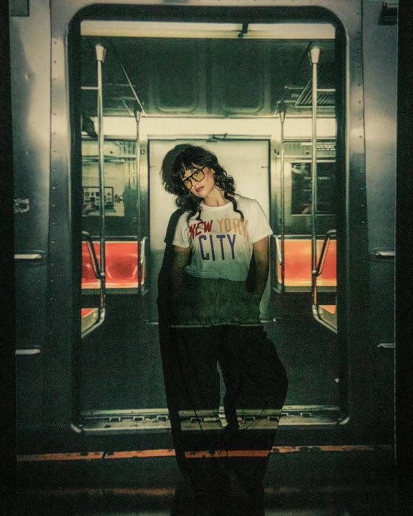 Junk Food Clothing Women's New York Original Tee Vintage White