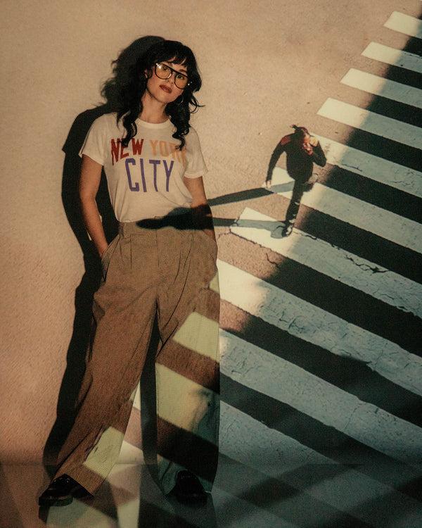 Junk Food Clothing Women's New York Original Tee Vintage White