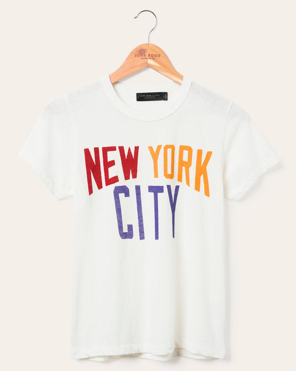 junk food clothing Women's New York Original Tee Vintage White