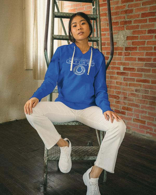 Junk Food Clothing Women's NFL Indianapolis Colts Raw Edge Hoodie Liberty